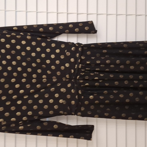 Tommy Hilfiger Petite Metallic Dot Ruched-Waist Dress - Picture 7 of 8